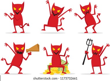 Red devil with many expression and many pose