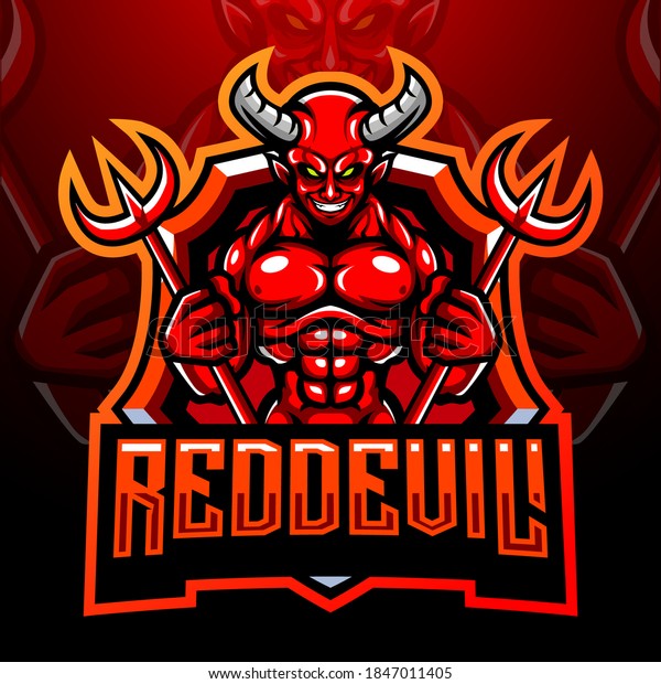 Red Devil Mascot Esport Logo Design Stock Vector (Royalty Free) 1847011405