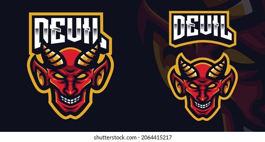 Red Devil Mascot Gaming Logo Template