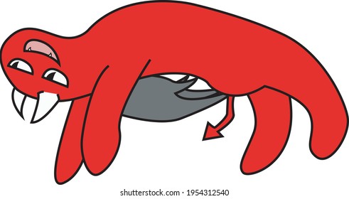 the red devil model cartoon characters vector