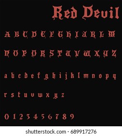 Red Devil - Modern gothic font