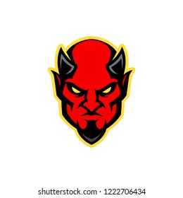 Red devil modern sports logo mascot