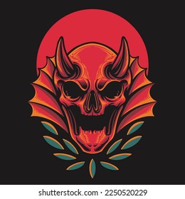 Red Devil Retro Vector Illustration