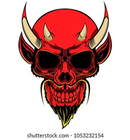 Red Devil Skull Stock Vector (Royalty Free) 1053232154 | Shutterstock