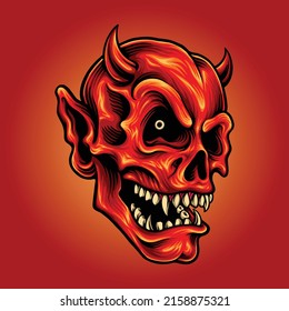 Red devil smiley cartoon mascot vector illustrations for your work merchandise tshirt stickers and label designs poster greeting cards advertising business company or brands