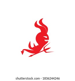 Red devil vector icon design illustration logo