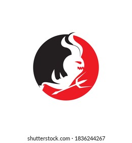 Red devil vector icon design illustration logo