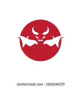 Red devil vector icon design illustration logo