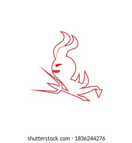 Red devil vector icon design illustration logo