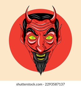 Red Devil. Vector illustration in cartoon, flat style