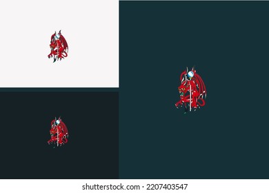 red devil and wings vector illustration design