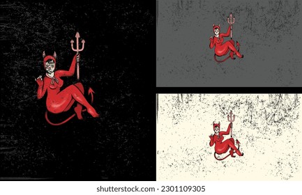 red devil women vector illustration mascot design