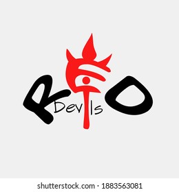 Red Devils logo design.vector illustration design