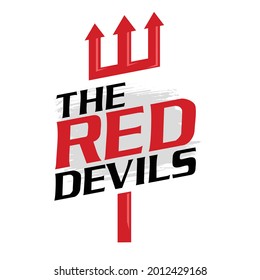 the red devils text slogan poster template