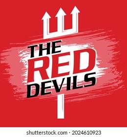 the red devils text slogan poster banner flyer supporter fans template