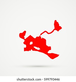 Red Dhekelia Map Illustration