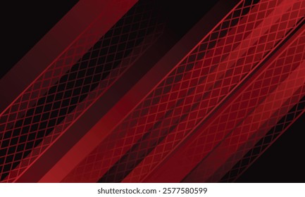 Red diagonal geometric shape with halftone. Modern fiber textured vector