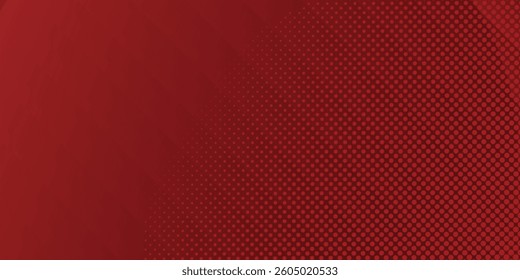 Red diagonal geometric shape with halftone. Modern fiber textured vector