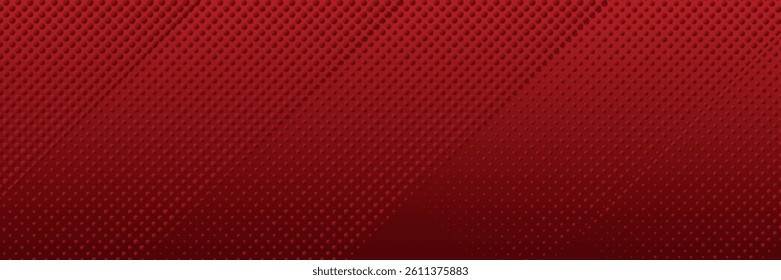 Red diagonal geometric shape with halftone. Modern fiber textured vector
