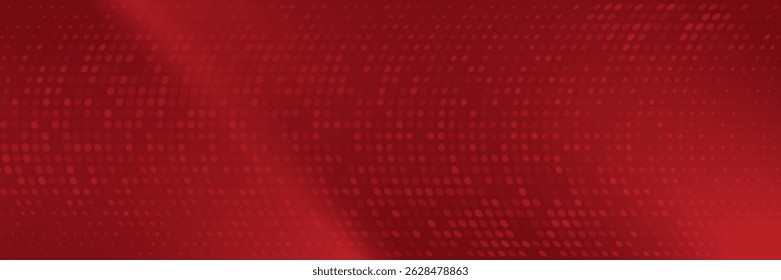 Red diagonal geometric shape with halftone. Modern fiber textured vector.