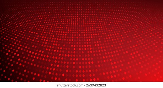 Red diagonal geometric shape with halftone. Modern fiber textured vector
