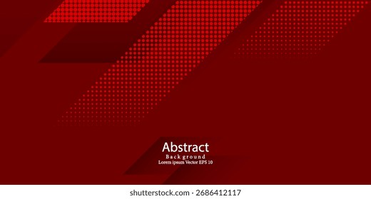 Forma geométrica diagonal vermelha com meio-tom. Conceito de tecnologia futurista