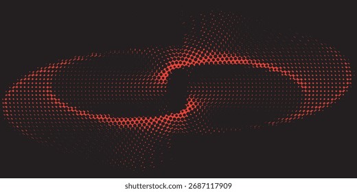 Forma geométrica diagonal vermelha com meio-tom. Vetor texturizado de fibra moderna