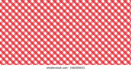 Red diagonal Gingham pattern. Texture from rhombus/squares for - plaid, tablecloths, clothes, shirts, dresses, paper, bedding, blankets, quilts and other textile products.