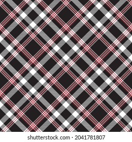 Red Diagonal Plaid Tartan textured Seamless pattern design suitable for fashion textiles and graphics