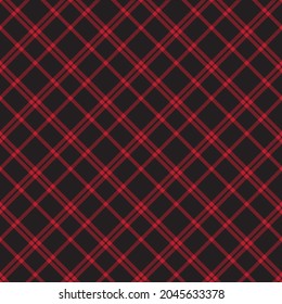Red Diagonal Plaid Tartan textured Seamless pattern design suitable for fashion textiles and graphics