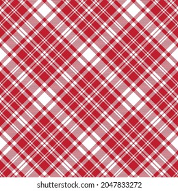 Red Diagonal Plaid Tartan textured Seamless pattern design suitable for fashion textiles and graphics