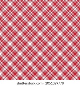 Red Diagonal Plaid Tartan textured Seamless pattern design suitable for fashion textiles and graphics