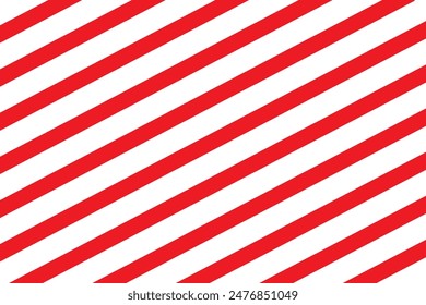 Red diagonal stripes on white background. Straight lines pattern for backdrop and wallpaper template. Realistic lines with repeat stripes texture. Simple geometric background, vector illustration