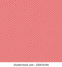 Red Diagonal Zigzag Stripe Line Seamless Pattern Fabric Background. Labyrinth Concept. 