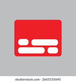 Icono de cuadro de diálogo rojo en estilo plano para mensajería y diseño de App de chat