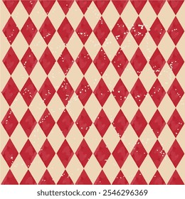 Red diamond checkered grid christmas vintage retro