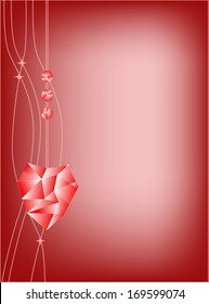 red diamond crystal heart background