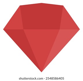 Icono plano de diamante rojo aislado sobre fondo blanco.