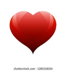 Red diamond gradient heart on isolated background. Beautiful Valentines day vector illustration. Valentines day symbol.