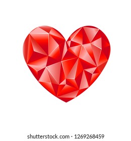  Red diamond heart.