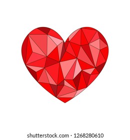 Red diamond heart.Diamond heart shape, vector format for valentine or wedding concept.
