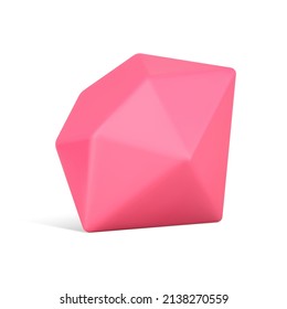 Icono de diamante rojo Ilustración vectorial isométrica 3d. Gema brillante joyería perfecto diamante de lujo aislado en blanco. El tesoro espumoso es una piedra de cristal. Caro regalo de belleza de joyas grandes