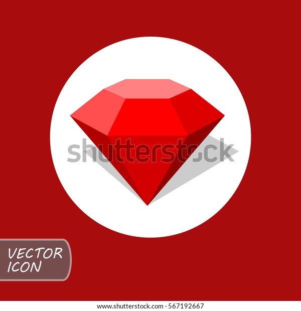 Red diamond icon vector