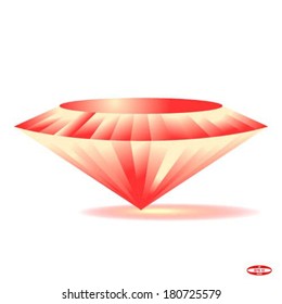 red diamond isolated on white background vector