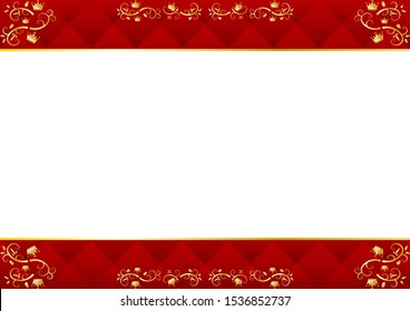 red diamond kilt pattern background with golden crown frame