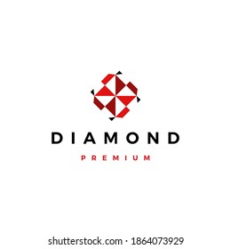 red diamond logo vector icon illustration