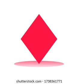 Red Diamond Playing Card with White Background