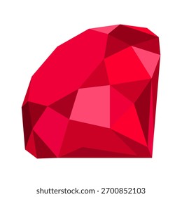 Red diamond of polygons on white background