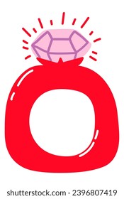 red diamond ring vector illustration