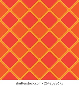 Red diamond seamless print design with gold diagonal lines. Editable vector illustration in flat color. Geometric seamless background for downstaging props, bookbinding covers, and bookmarks. EPS 10.